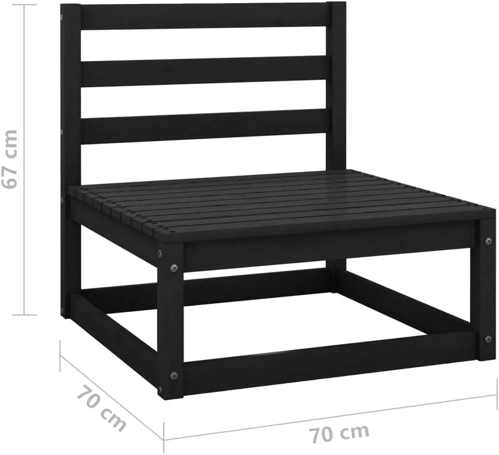 Rattan Outdoor Furniture,broyhill Outdoor Furniture,Patio 3-Seater Sofa Black Solid PinewoodSuitable for Outdoor Courtyard Leisure