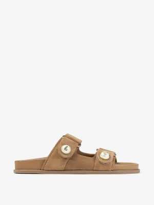 Rattan velvet suede Fayence sandals