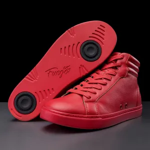 Red High-Top Dance Sneakers – Unisex Performance Style by Fuego