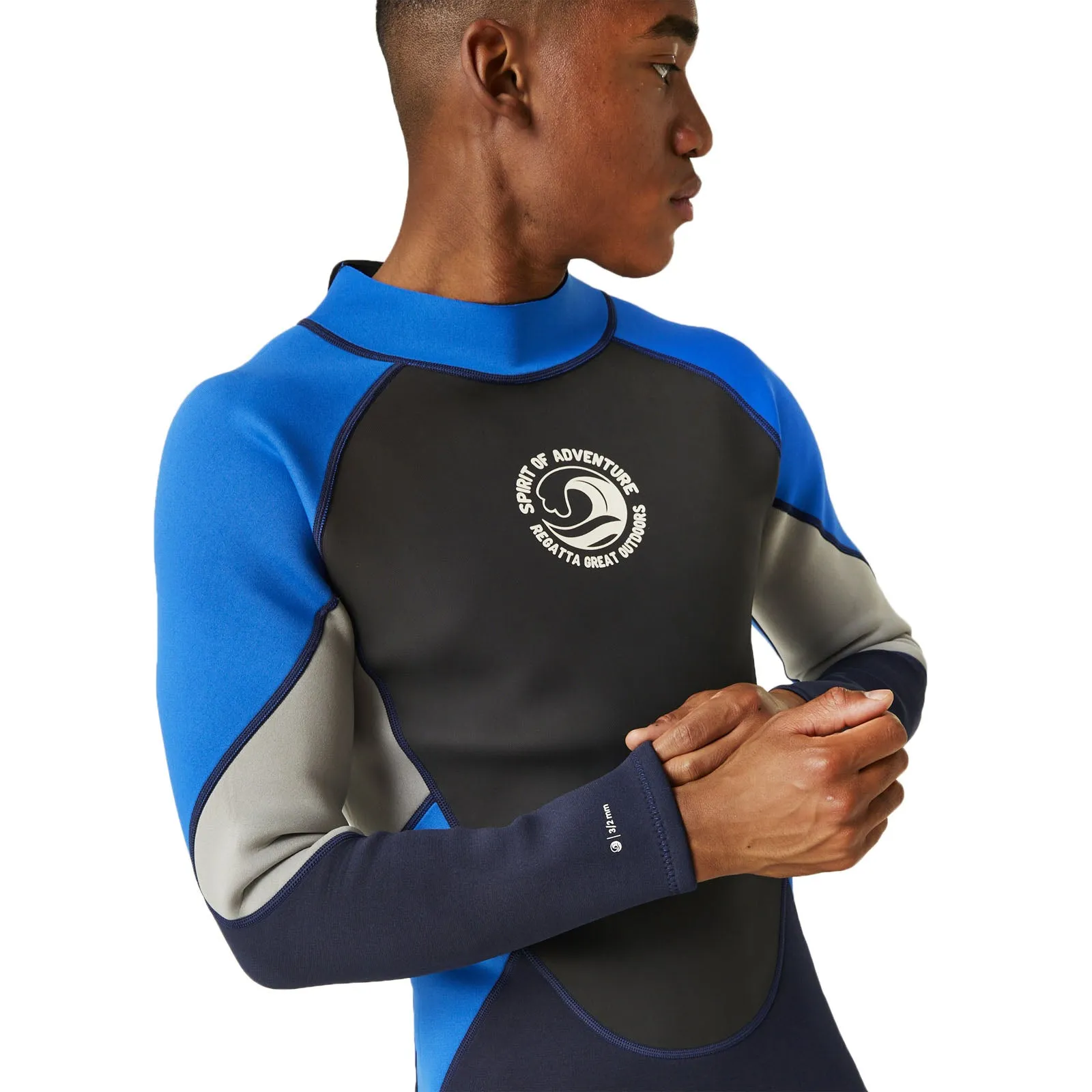 Regatta Mens Back Zip Outdoor Surfing Full Length Wetsuit - Navy Oxford Blue