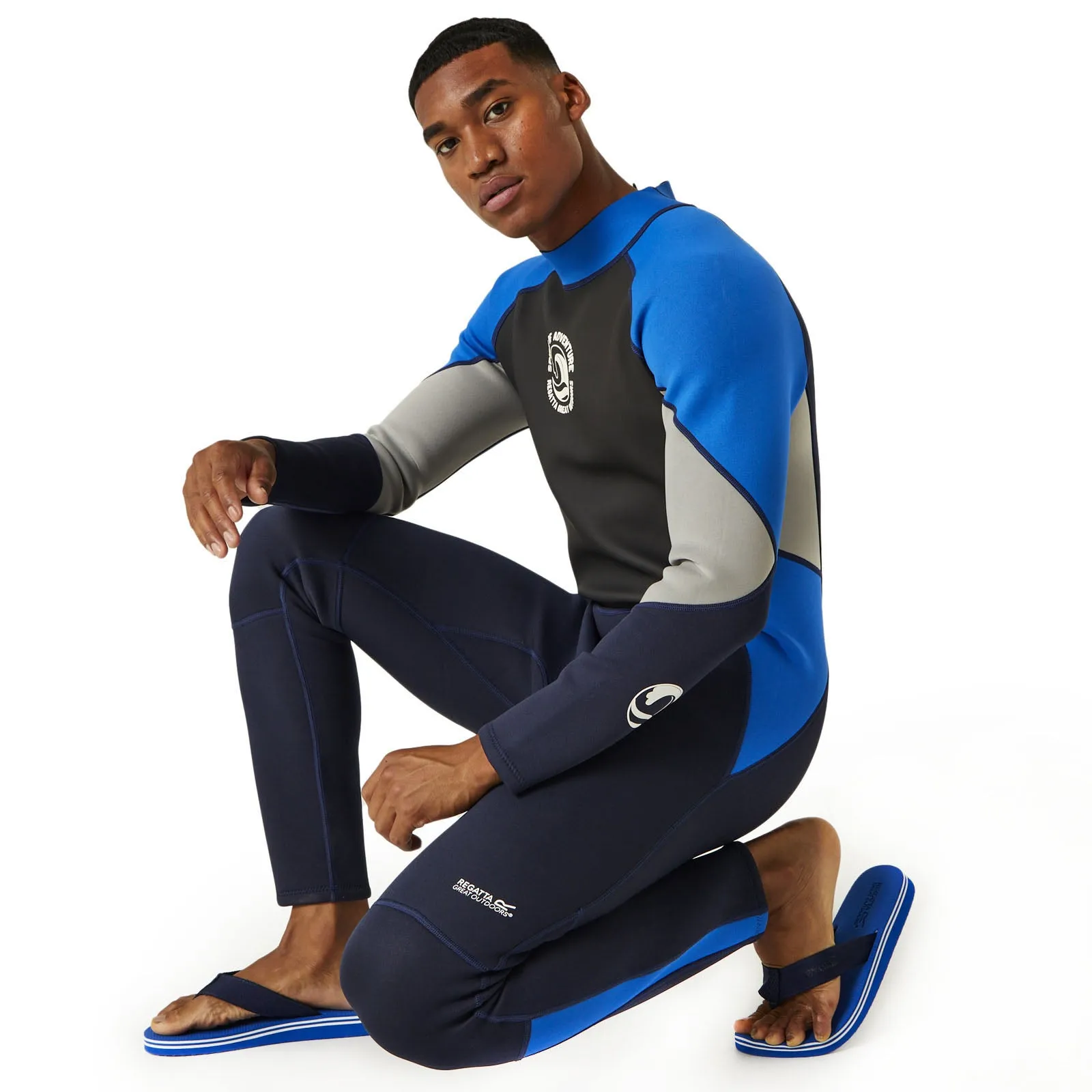 Regatta Mens Back Zip Outdoor Surfing Full Length Wetsuit - Navy Oxford Blue