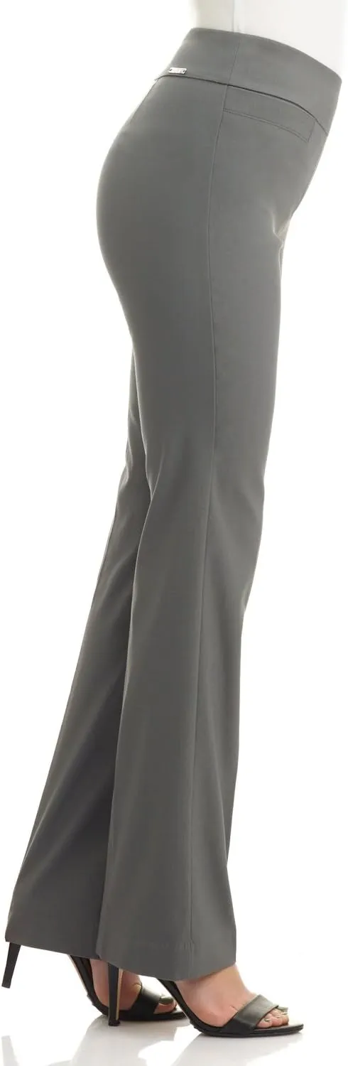 Rekucci Womens Ease into Comfort Stretchy Business Casual Bootcut Pull-On Everyday Office Pant in Regular/Tall/Petite Sizes