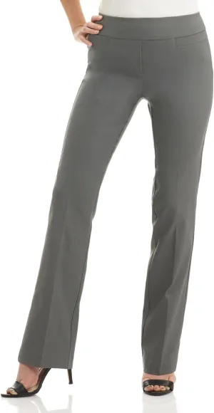 Rekucci Womens Ease into Comfort Stretchy Business Casual Bootcut Pull-On Everyday Office Pant in Regular/Tall/Petite Sizes