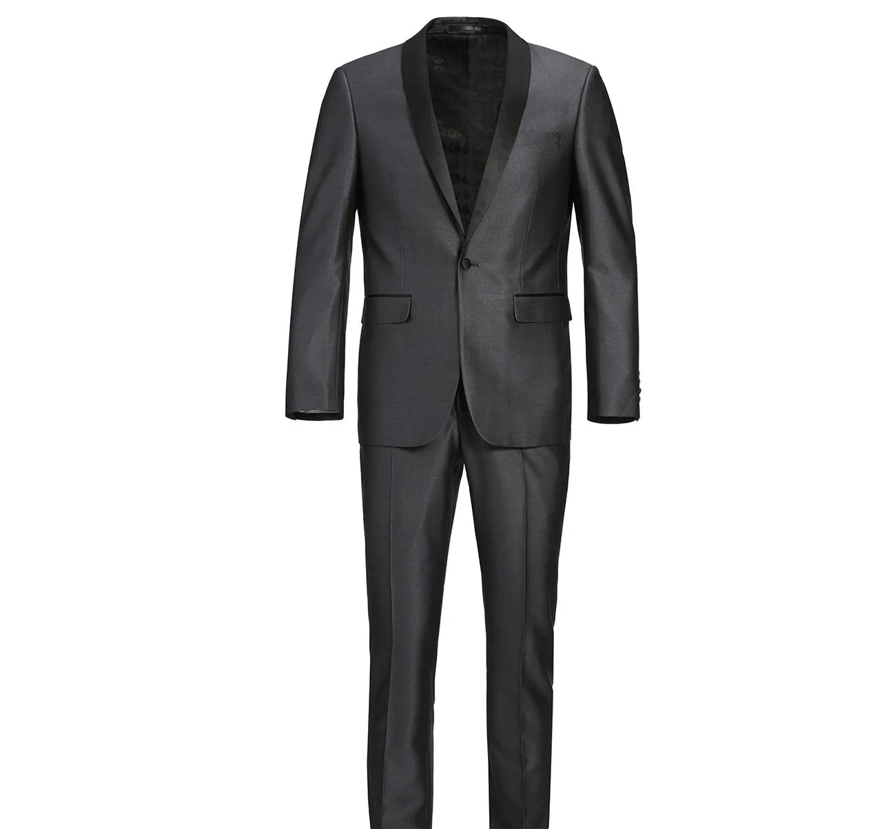 Renoir 201-17 Men's Slim Fit 2-Piece Shawl Lapel Slim Fit Tuxedo Suit