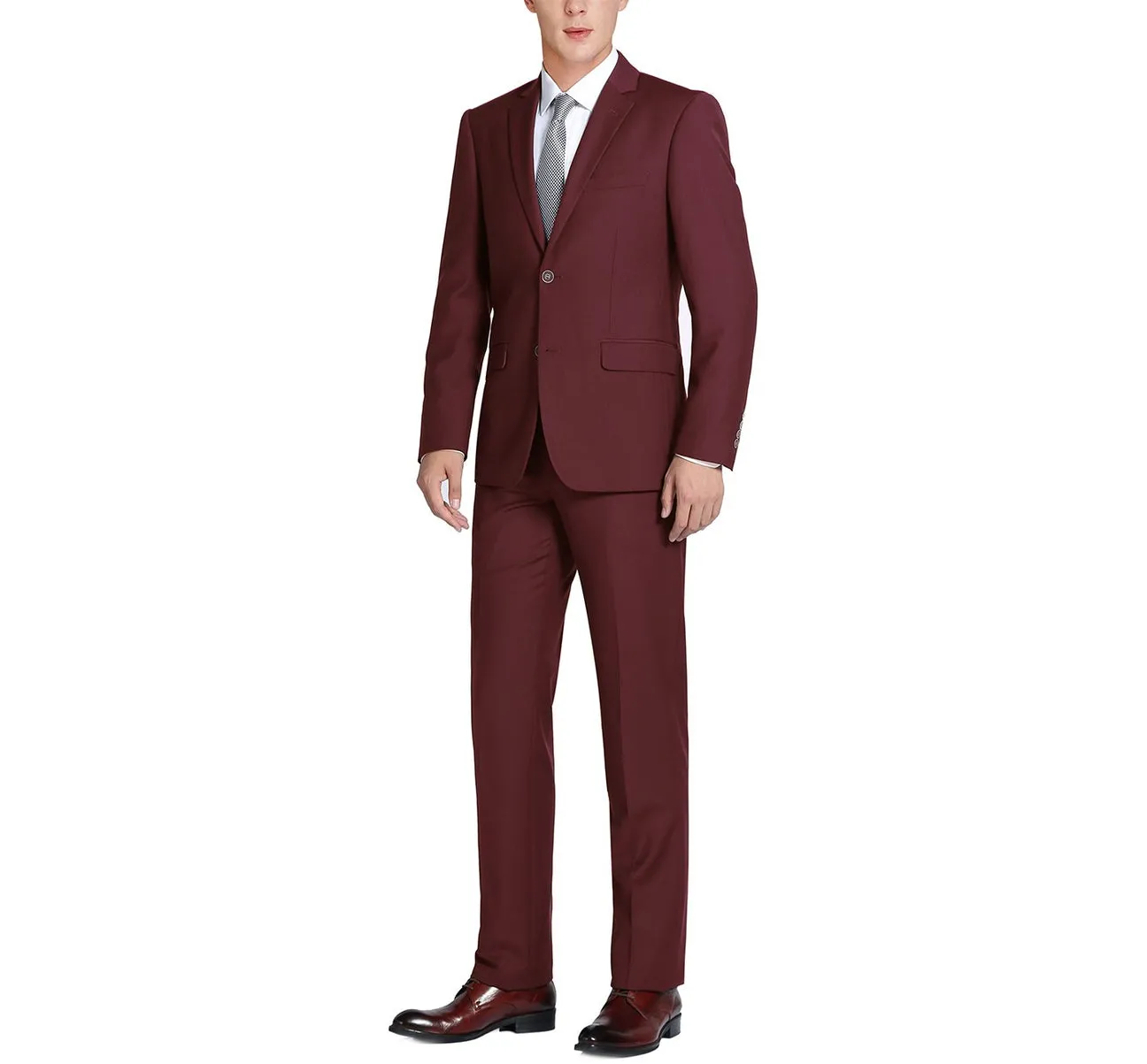 Renoir 201-8  2-Piece Single Breasted Notch Lapel Slim Fit Suit