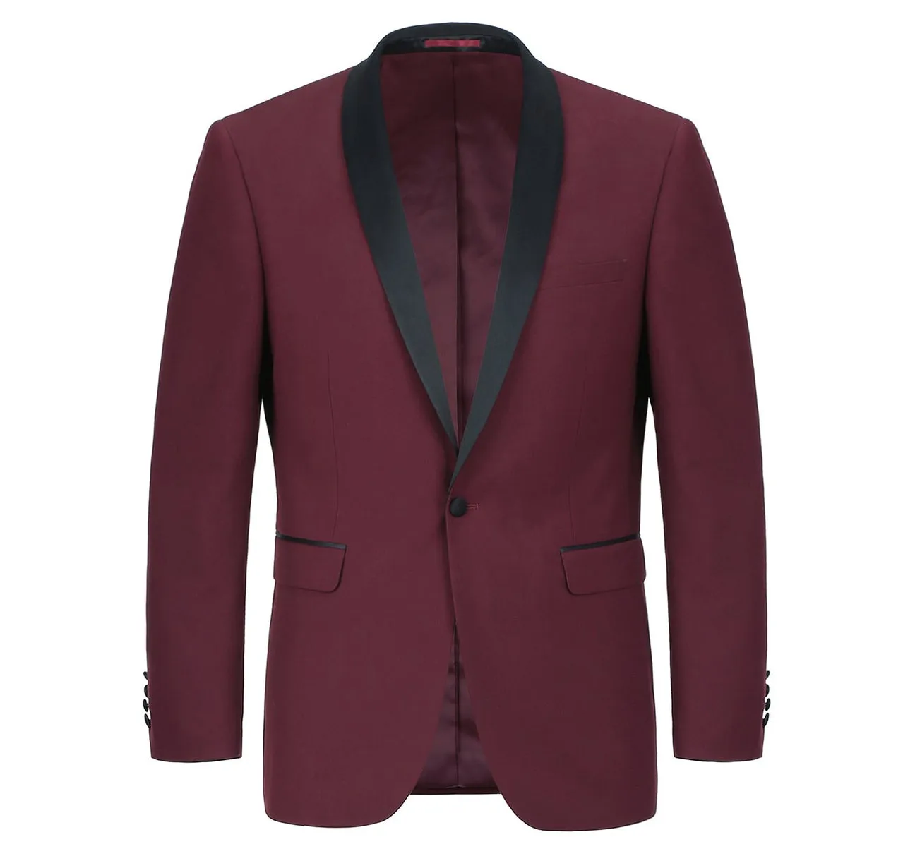 Renoir 201-8 Men's Slim Fit 2-Piece Shawl Lapel Slim Fit Tuxedo Suit