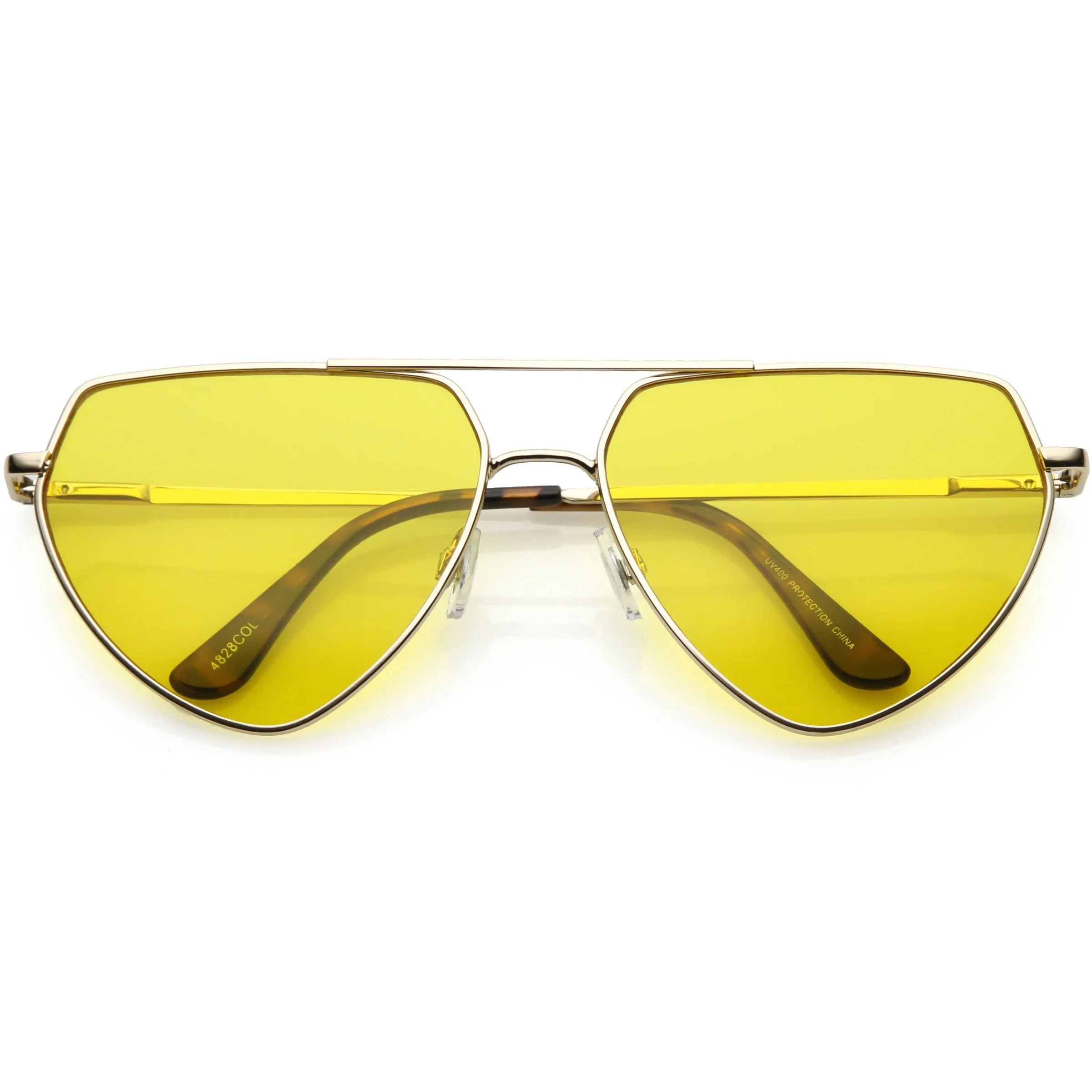 Retro Oversize Color Tone Flat Top Aviator Sunglasses C755