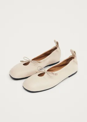 Rosalind Cream Leather Ballet Flat