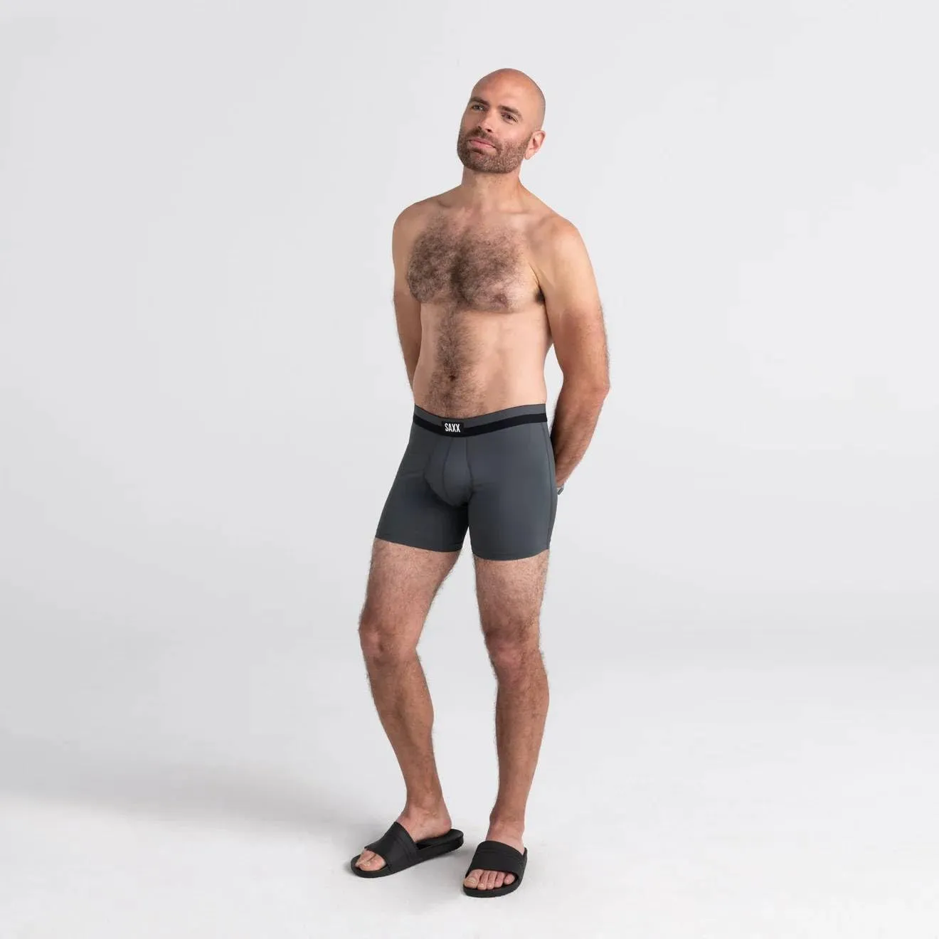 SAXX Underwear Co. Men's Underwear with Pouch Sport Mesh Boxer Brief Fly 2Pk