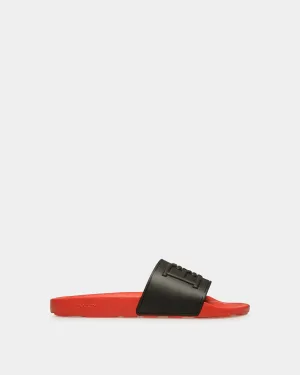 Scotty Rubber Sandals In Black And Orange