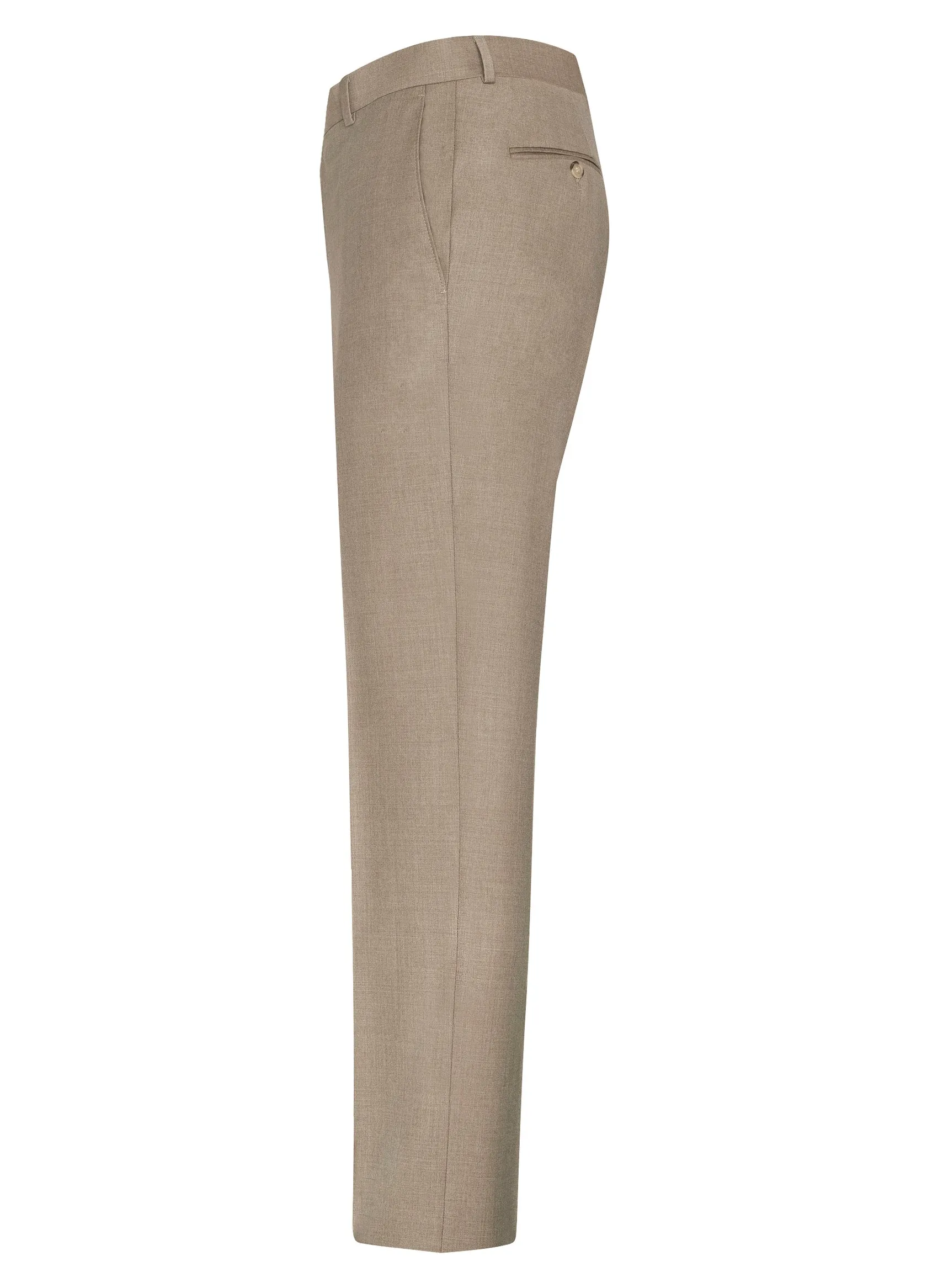 Slim Fit Flat Front Wool Pants