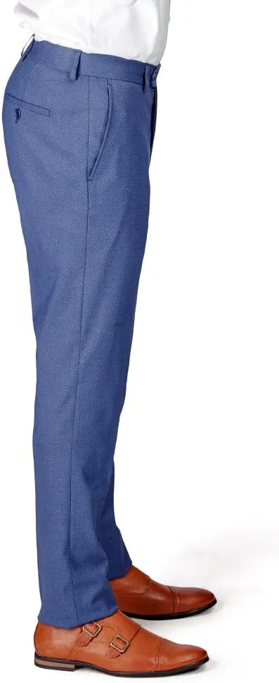 Slim Fit Men Suit Micro Textured Weave 2 Button Notch Collar AZAR 11812