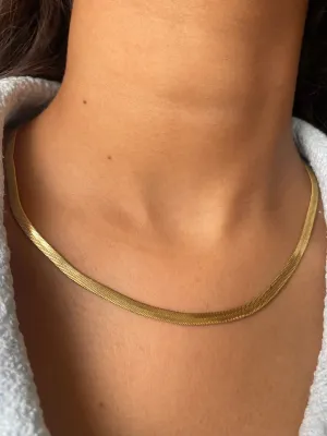 Slim flat snake necklace