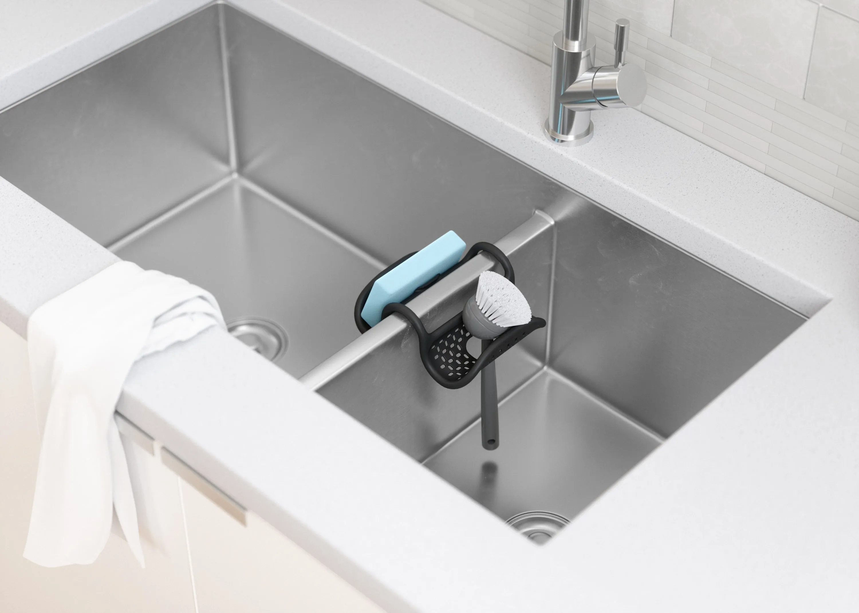 Sling Flexible Double Sink Caddy - Black