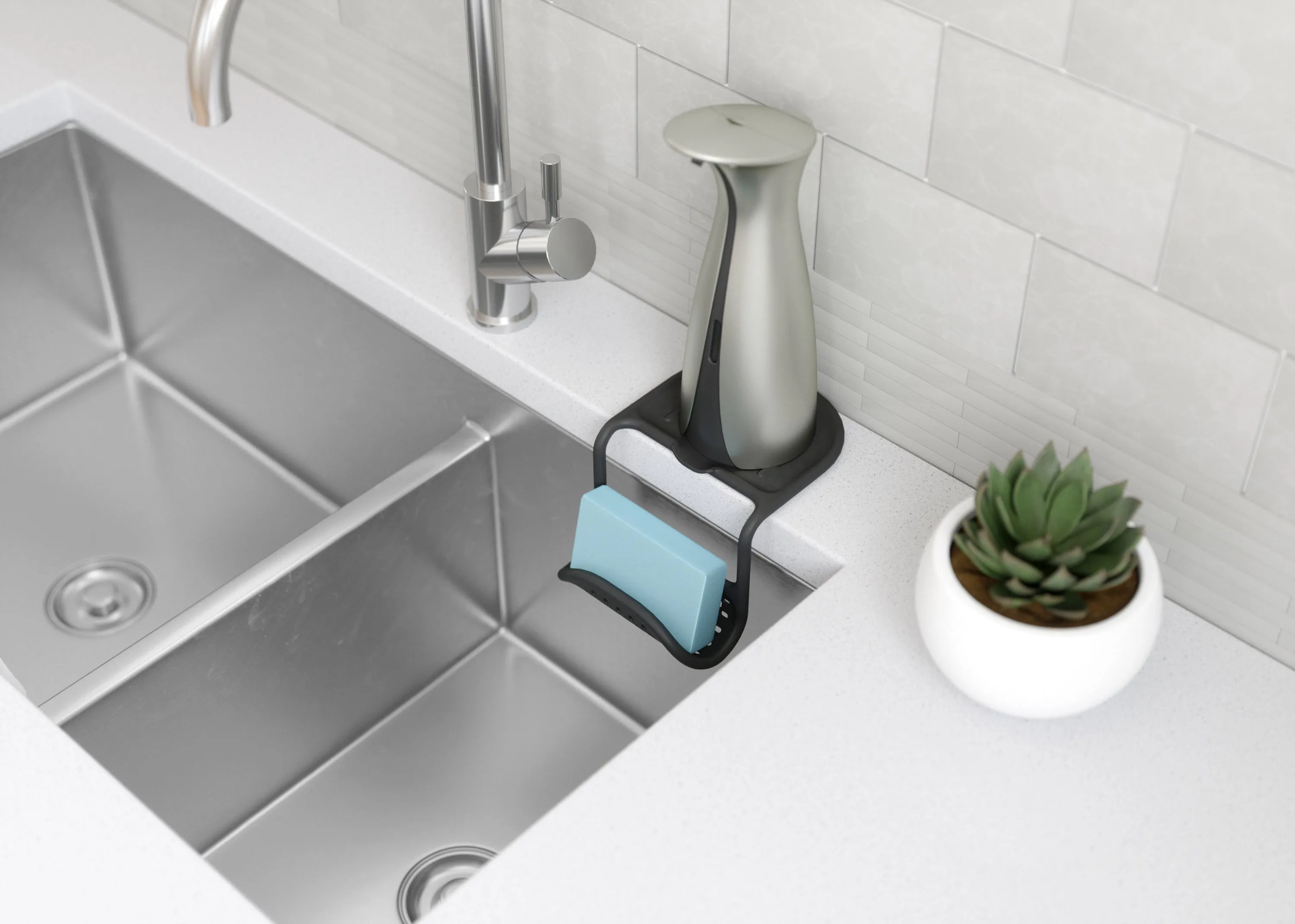 Sling Flexible Double Sink Caddy - Black