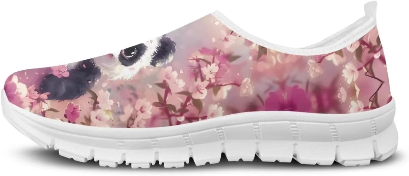 Slip in Loafers Women Slip On Shoes Cute Art Cat Elastic Upper Casual Mesh-Comfortable Tennis Workout Sneaker