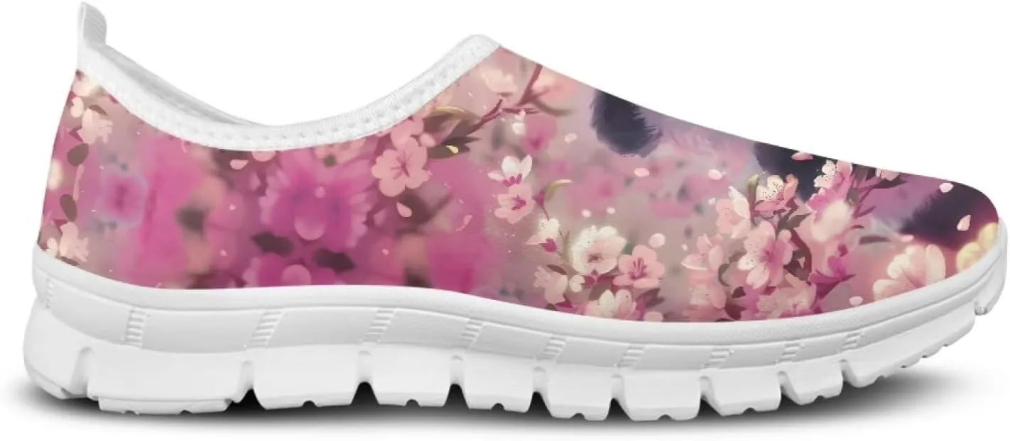 Slip in Loafers Women Slip On Shoes Cute Art Cat Elastic Upper Casual Mesh-Comfortable Tennis Workout Sneaker