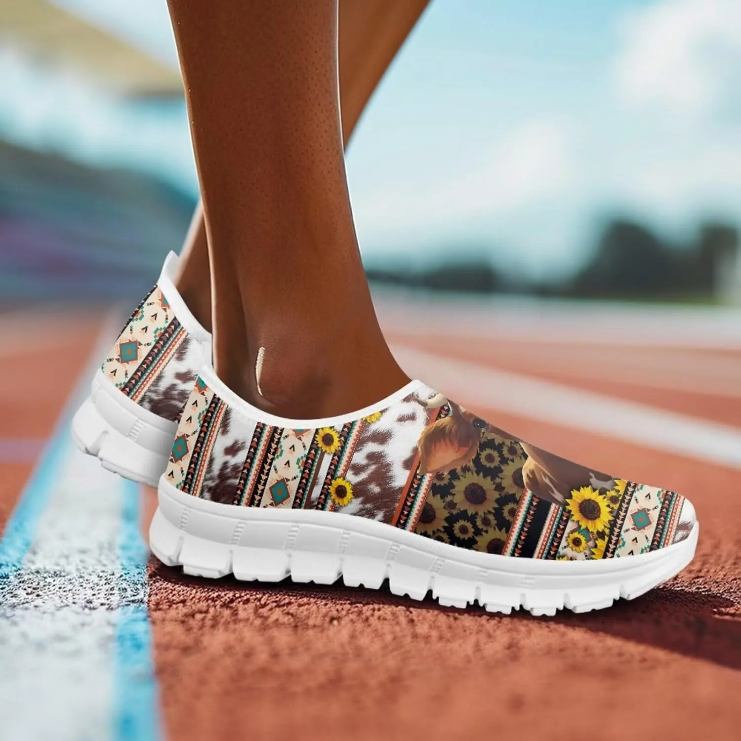 Slip in Loafers Women Slip On Shoes Cute Art Cat Elastic Upper Casual Mesh-Comfortable Tennis Workout Sneaker