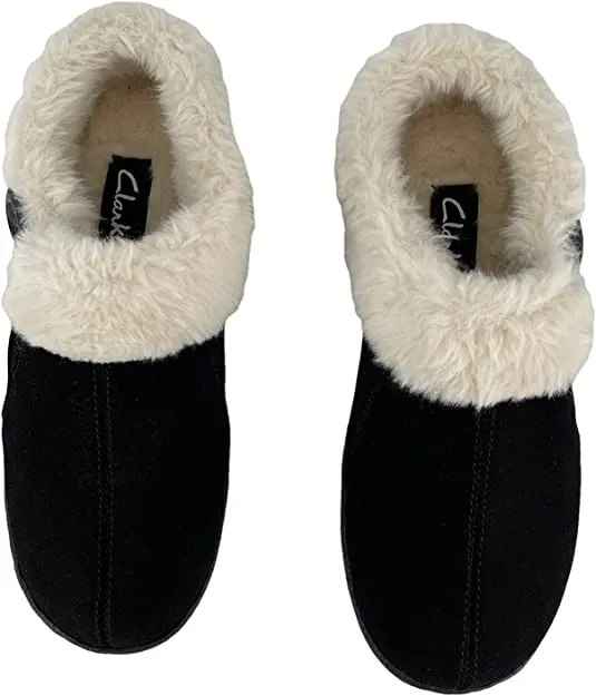 Slip-On Black Clogs Wool Slipper Sophisticated Clarks Indoor and Outdoor Mule Lined Plush Warm Fur Best-selling variety