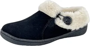 Slip-On Black Clogs Wool Slipper Sophisticated Clarks Indoor and Outdoor Mule Lined Plush Warm Fur Best-selling variety