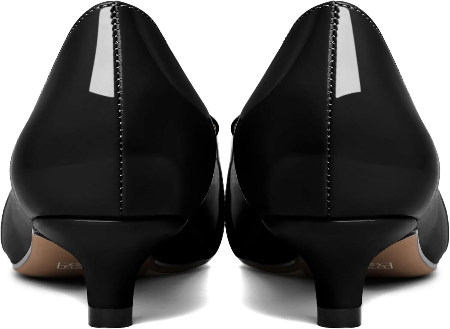 Soireelady Womens Kitten Heels Pointed Toe Heel Pumps Low Heel Closed Toe Slip on Loafer Pumps with Gold Metal Buckle Comfort Dress Work Shoes 1.5 Inches