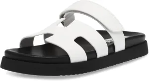 Steve Madden Women's Mayven Slide Sandal, White Leather, 9