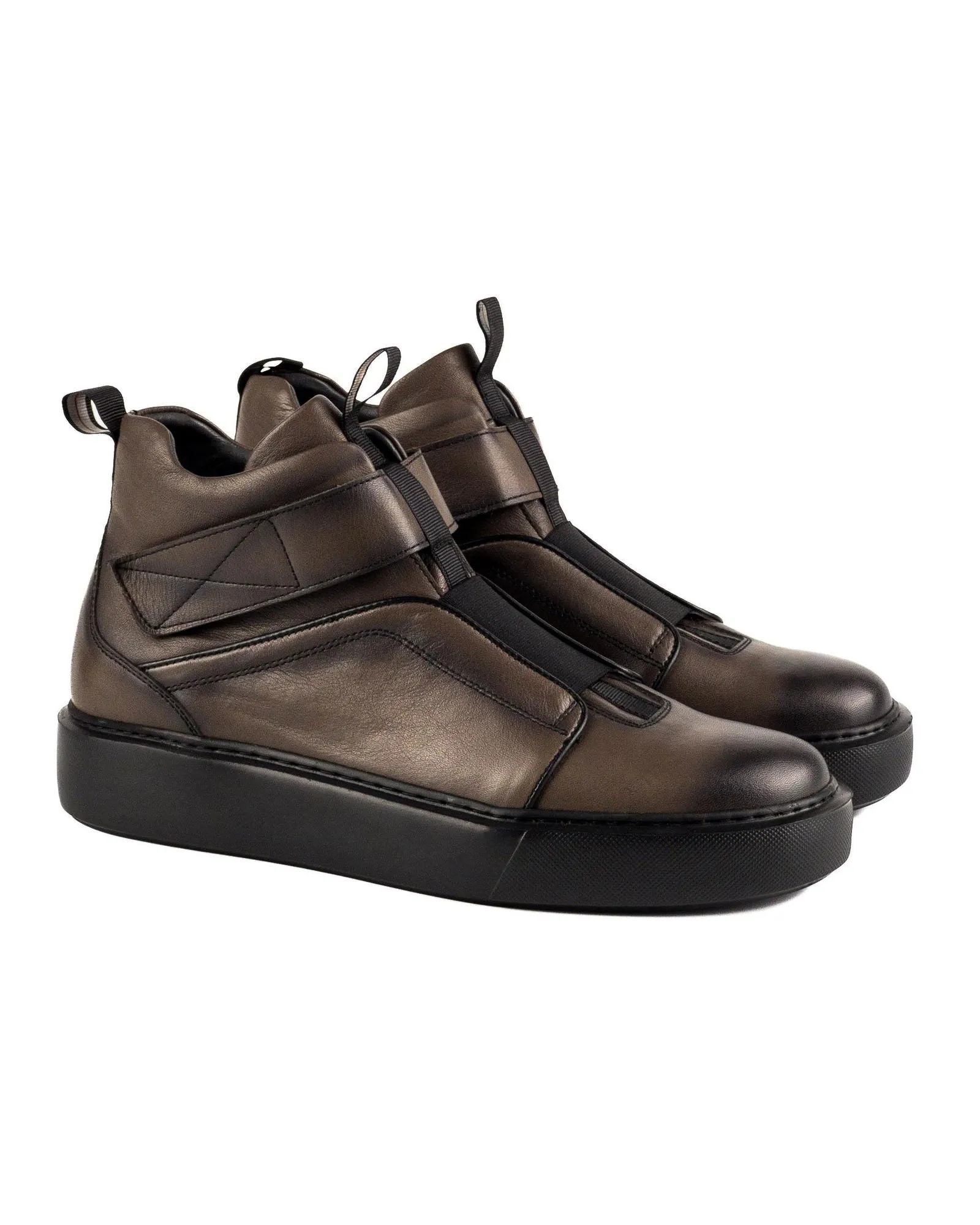 T-Uludag Dark Brown Genuine Leather Men's Sports Boots Sneaker
