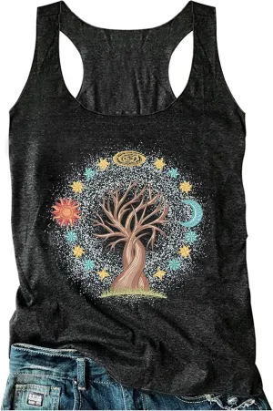 Tank Tops for Women 2025 Summer Basic Gym Racerback Tops Beach Vacation Graphic Tee Shirts Yoga Workout Camisole Outfits