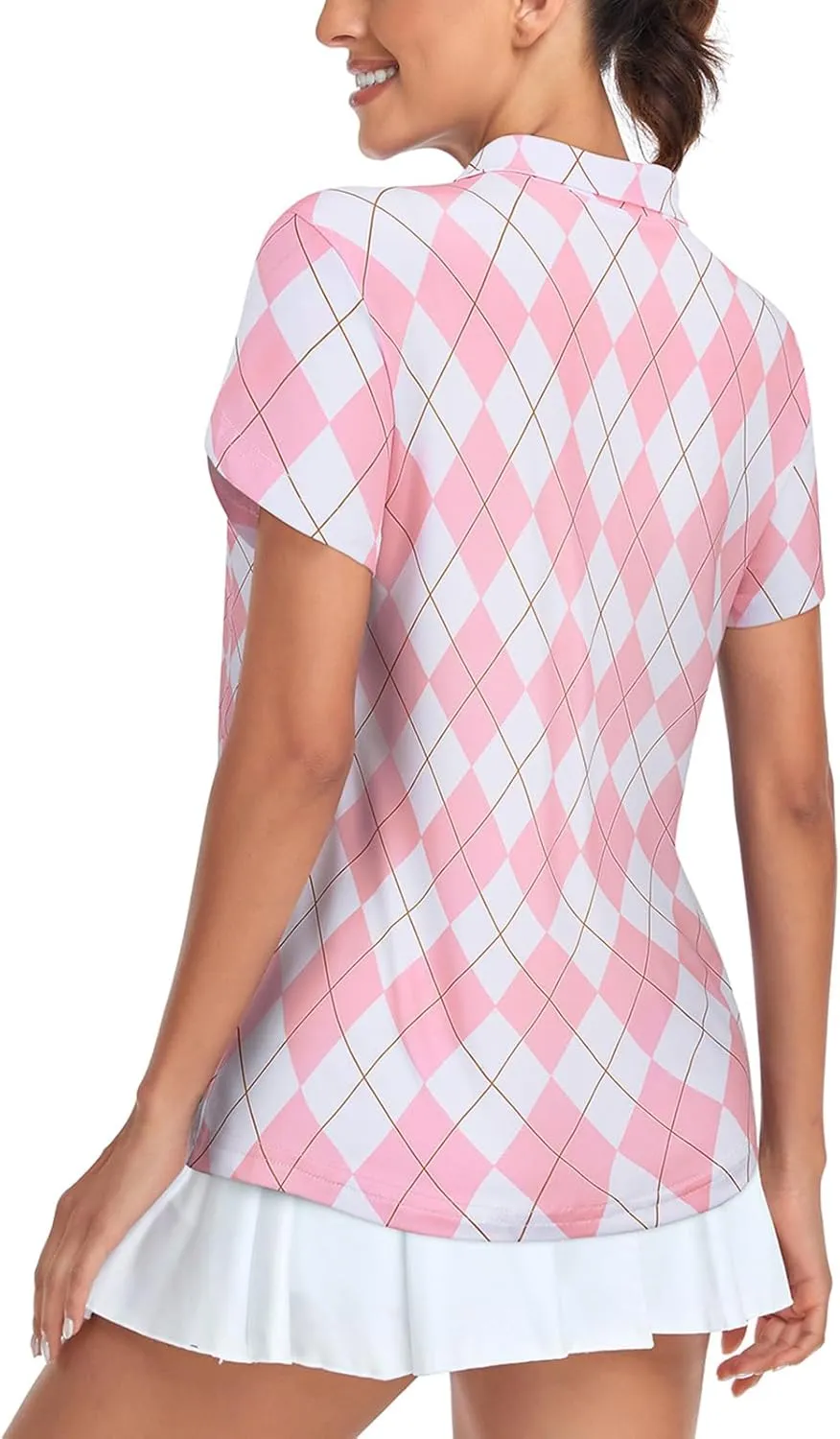 Tanst Sky Womens Golf Shirts Zip Up Overlap Short Sleeve Workout Tops Quick Dry Tennis Shirt
