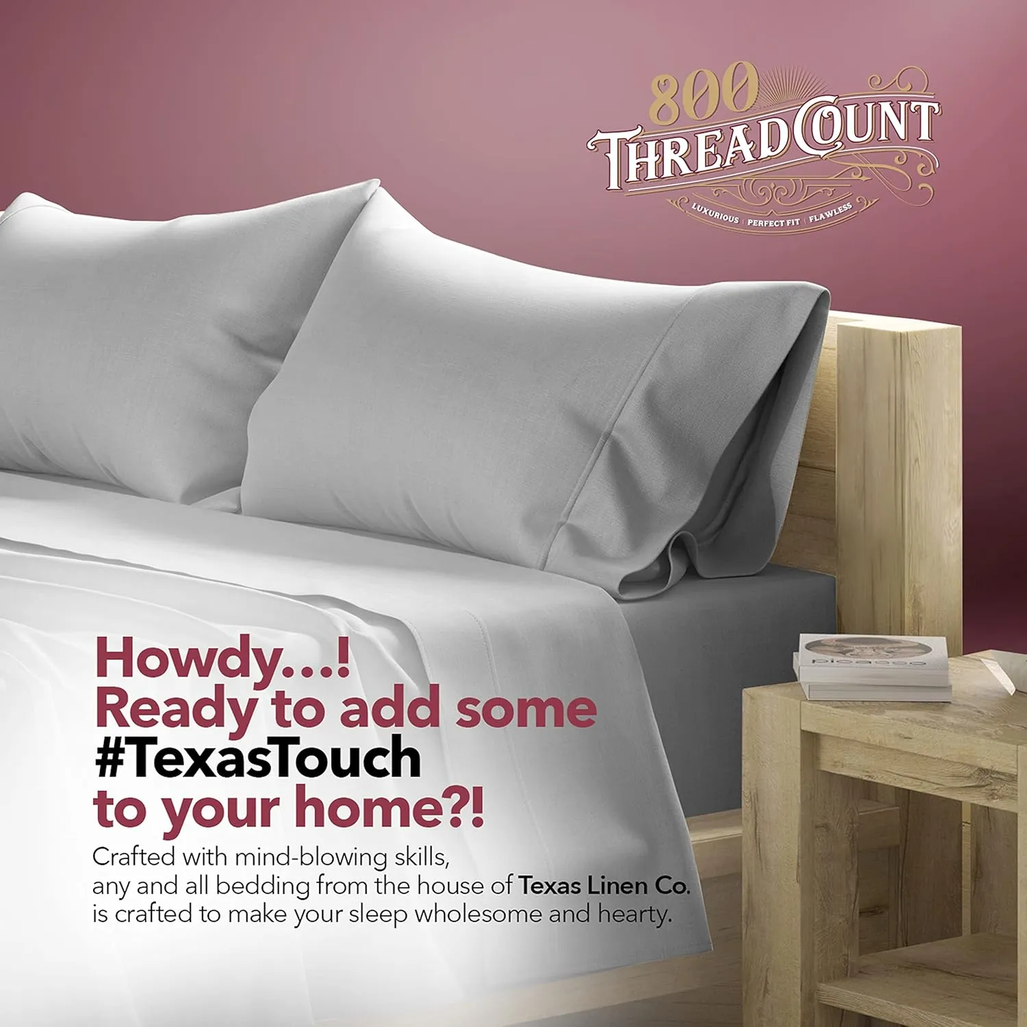 TEXAS LINEN CO. 800 TC Egyptian Cotton Sheets - 4 Piece Dark Grey King Size Cooling Sheet for Hot Sleepers, Luxury Egyptian Cotton Bedsheet, Sateen Hotel Sheets, Fits Mattress Upto 18'' Deep Pocket
