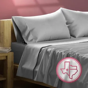 TEXAS LINEN CO. 800 TC Egyptian Cotton Sheets - 4 Piece Dark Grey King Size Cooling Sheet for Hot Sleepers, Luxury Egyptian Cotton Bedsheet, Sateen Hotel Sheets, Fits Mattress Upto 18'' Deep Pocket