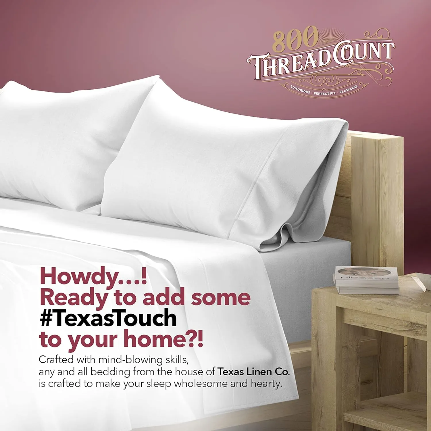 TEXAS LINEN CO. Egyptian Cotton King Bed Sheets - 800 Thread Count 4 PC Silver King Sheet Set, Sateen Weave Luxury Hotel Sheets, Soft, Cooling Bedsheet, 16" Deep Pocket (Fits Upto 18" Mattress)