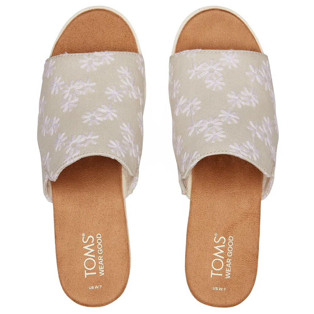 TOMS Women Diana Mule Birch Embroidered Wedges