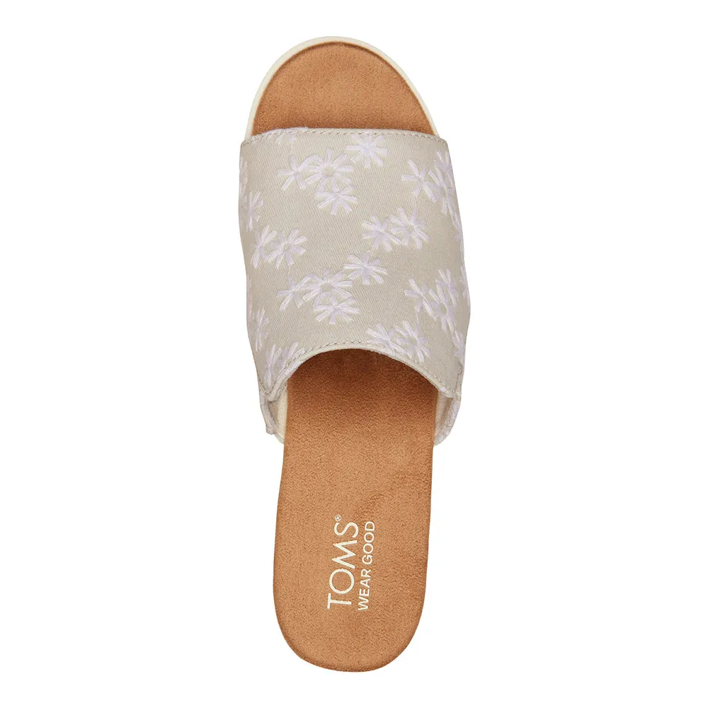 TOMS Women Diana Mule Birch Embroidered Wedges