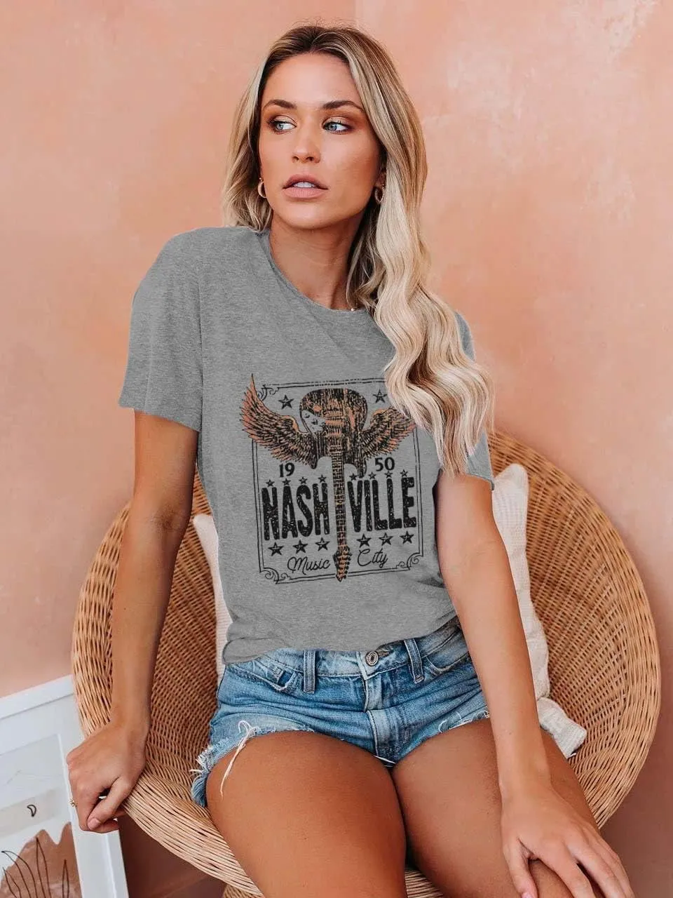 Try That in A Small Town Shirt Women Vintage Country Music T Shirts Rock Band Tees Short Sleeve Tops