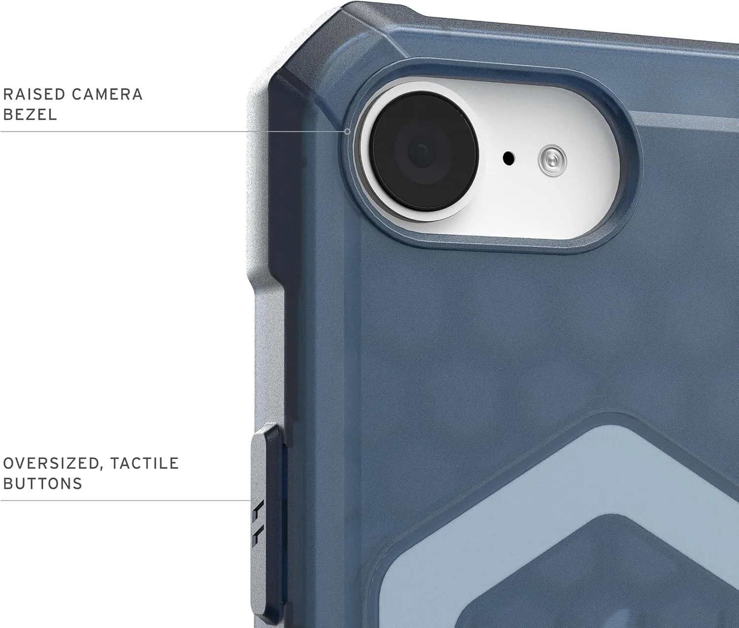 URBAN ARMOR GEAR UAG Designed for iPhone 16e Case Essential Armor - Compatible with MagSafe Rugged Military Grade Drop Proof Clear Protective Cover, Translucent Cloud Blue