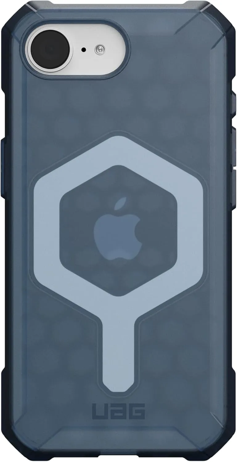 URBAN ARMOR GEAR UAG Designed for iPhone 16e Case Essential Armor - Compatible with MagSafe Rugged Military Grade Drop Proof Clear Protective Cover, Translucent Cloud Blue