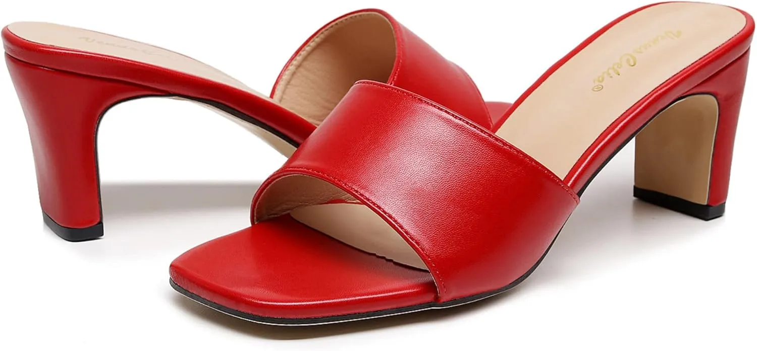 VenusCelia Women's One Band Pump Heeled Sandal