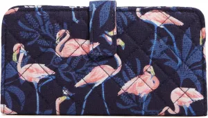 Vera Bradley Cotton Finley Wallet with RFID Protection, Flamingo Party