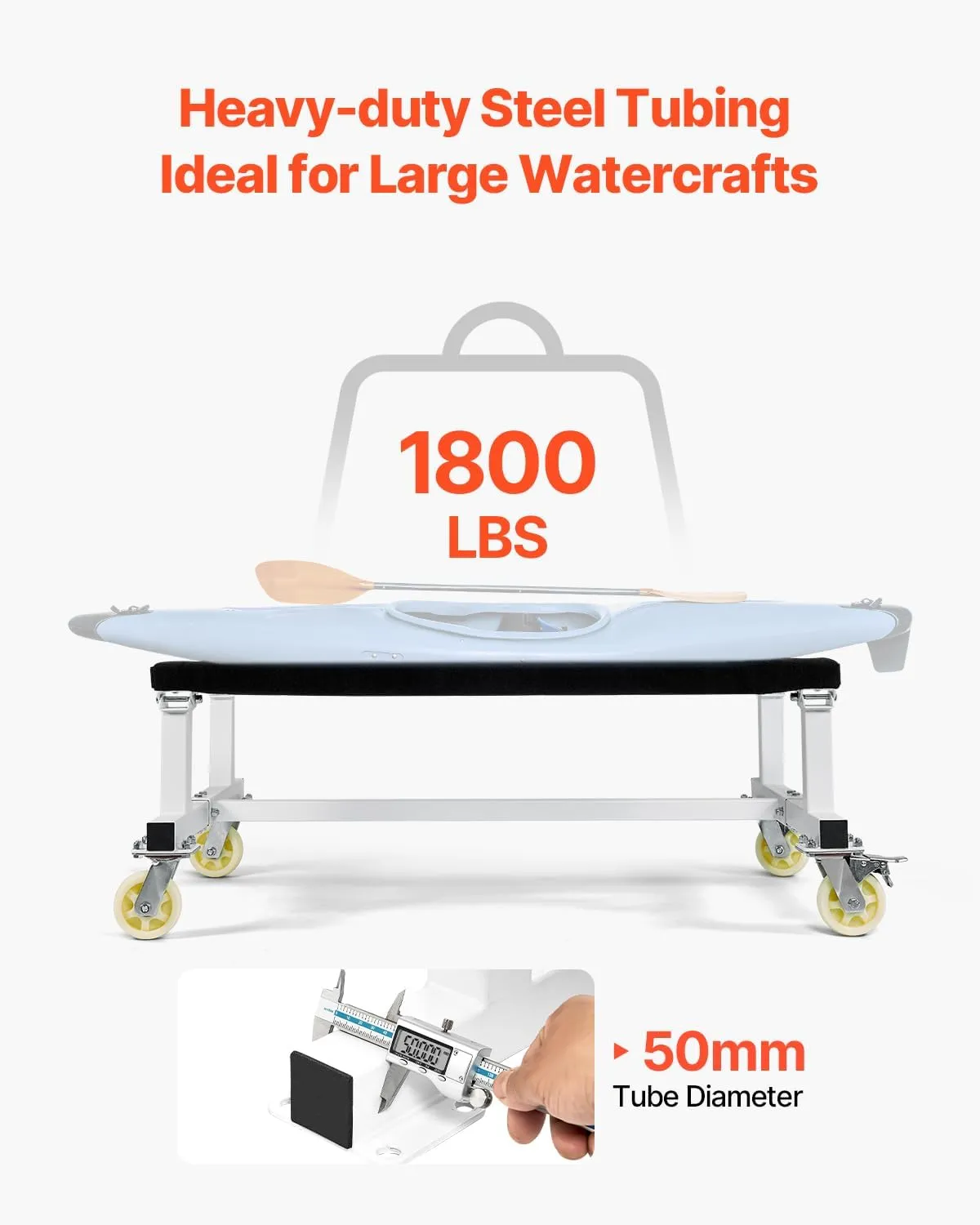 VEVOR Watercraft PWC Dolly, Jet Ski Stand PWC Cart for Moving Watercraft, Adjustable Bunks with 4 Casters & 2 Brakes, Heavy-Duty Jet Ski Cart for Kayaks, Jet Skis, Speedboats