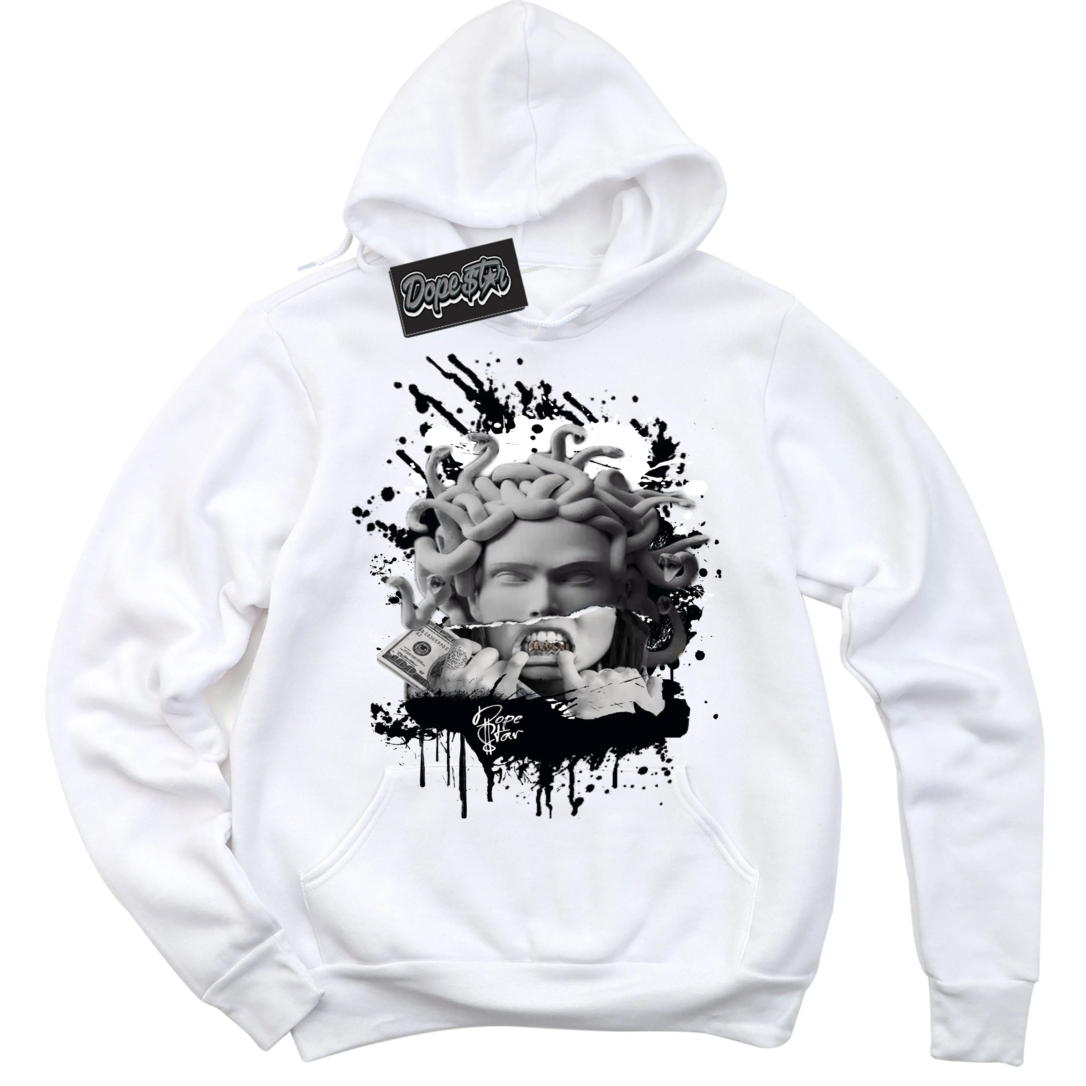 White Thunder 4s Sneaker Hoodie Medusa Graphic