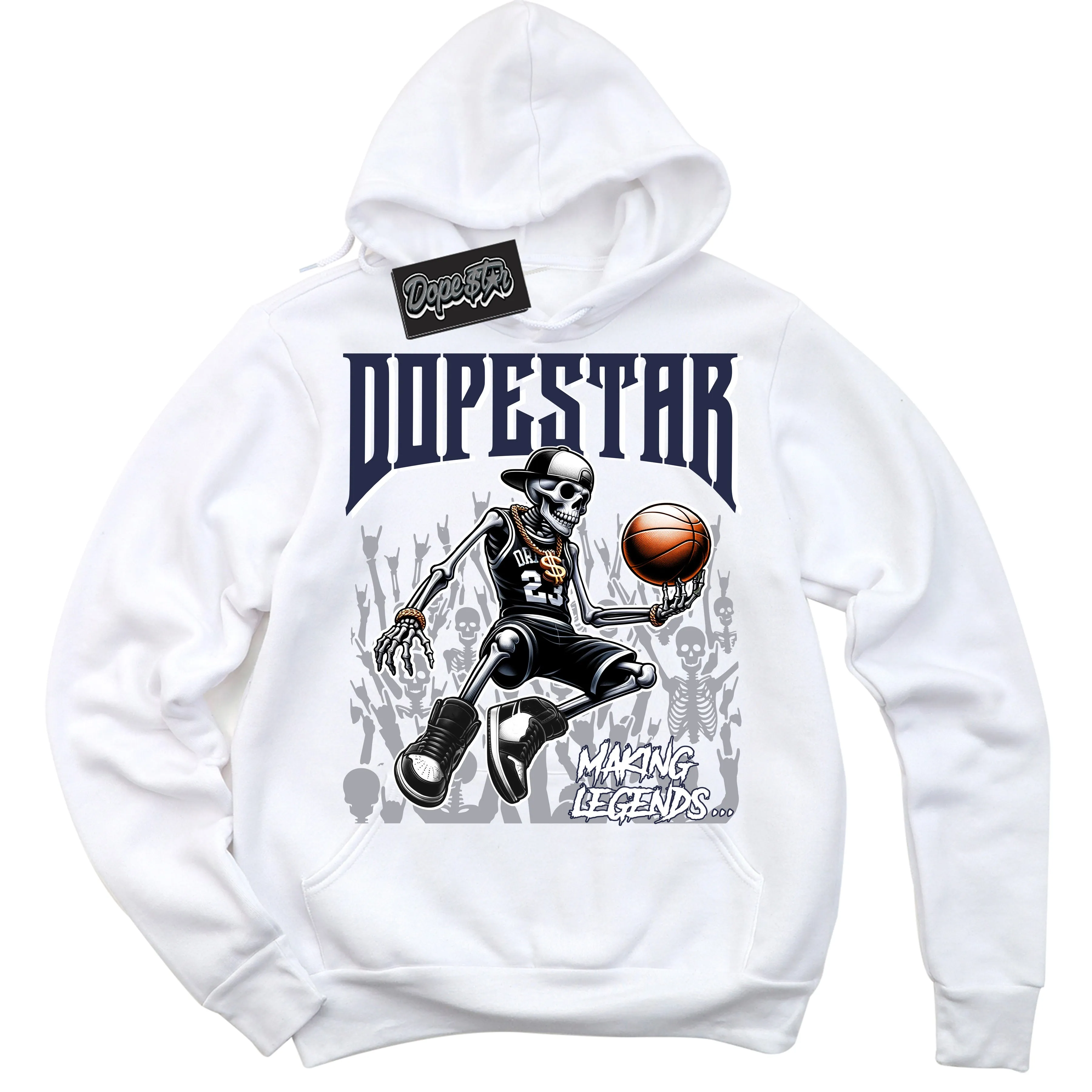 Wolf Grey Midnight Navy 1s Sneaker Hoodie Making Legends Graphic