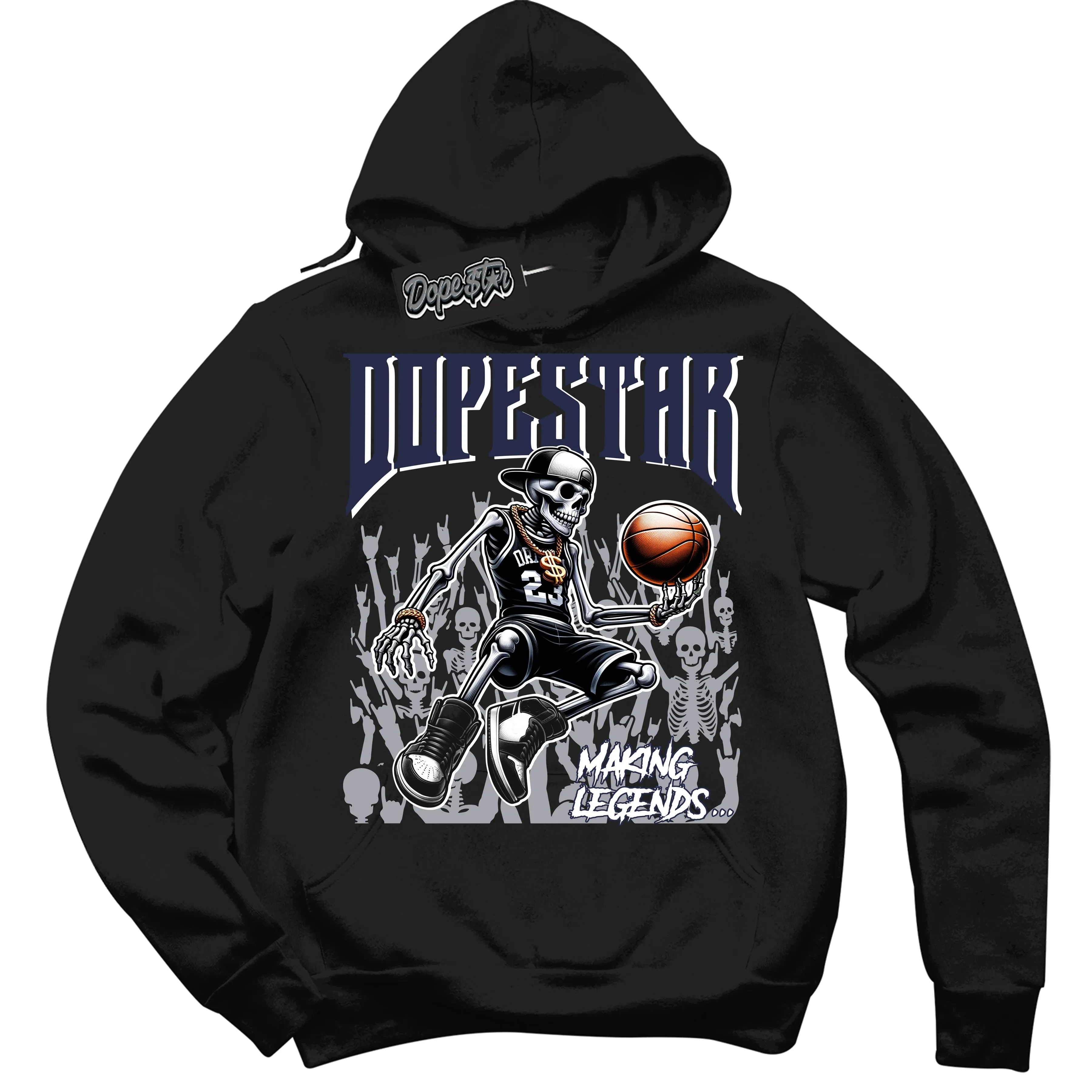 Wolf Grey Midnight Navy 1s Sneaker Hoodie Making Legends Graphic