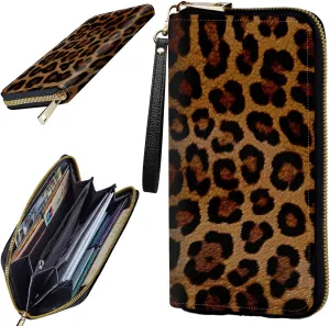 Women's Clutch Purse with Wrist Strap, Slim PU Leather Cell Phone Wallet Large Capacity