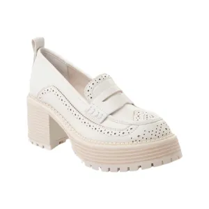 Women's Deena Perforated Lug Sole Loafers In White
