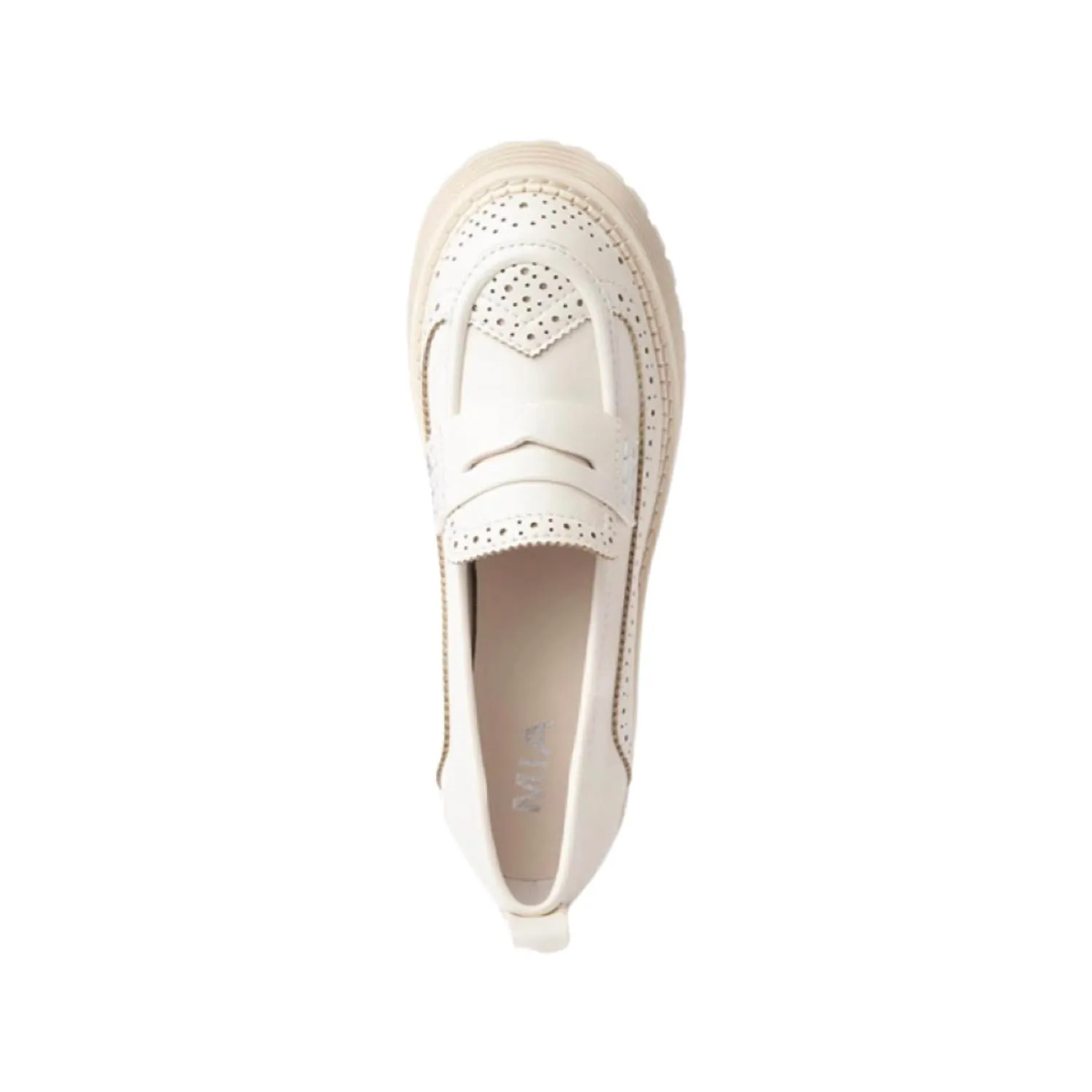 Women's Deena Perforated Lug Sole Loafers In White