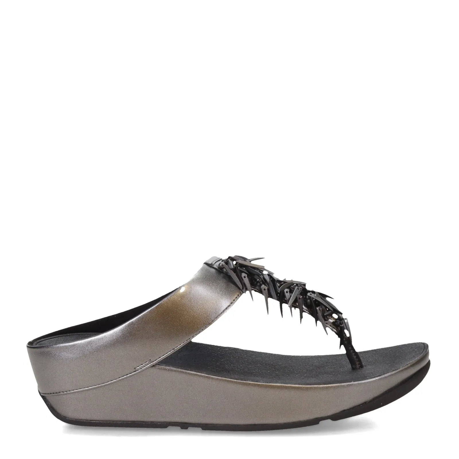 Women's FitFlop, Rumba Beaded Metallic Toe-Post Sandal