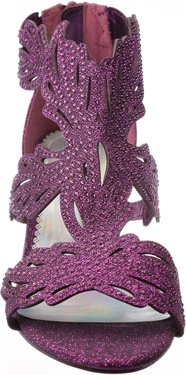 womens Heel Sandasl Sparkling Rhinestone Dress-Shoes lime03