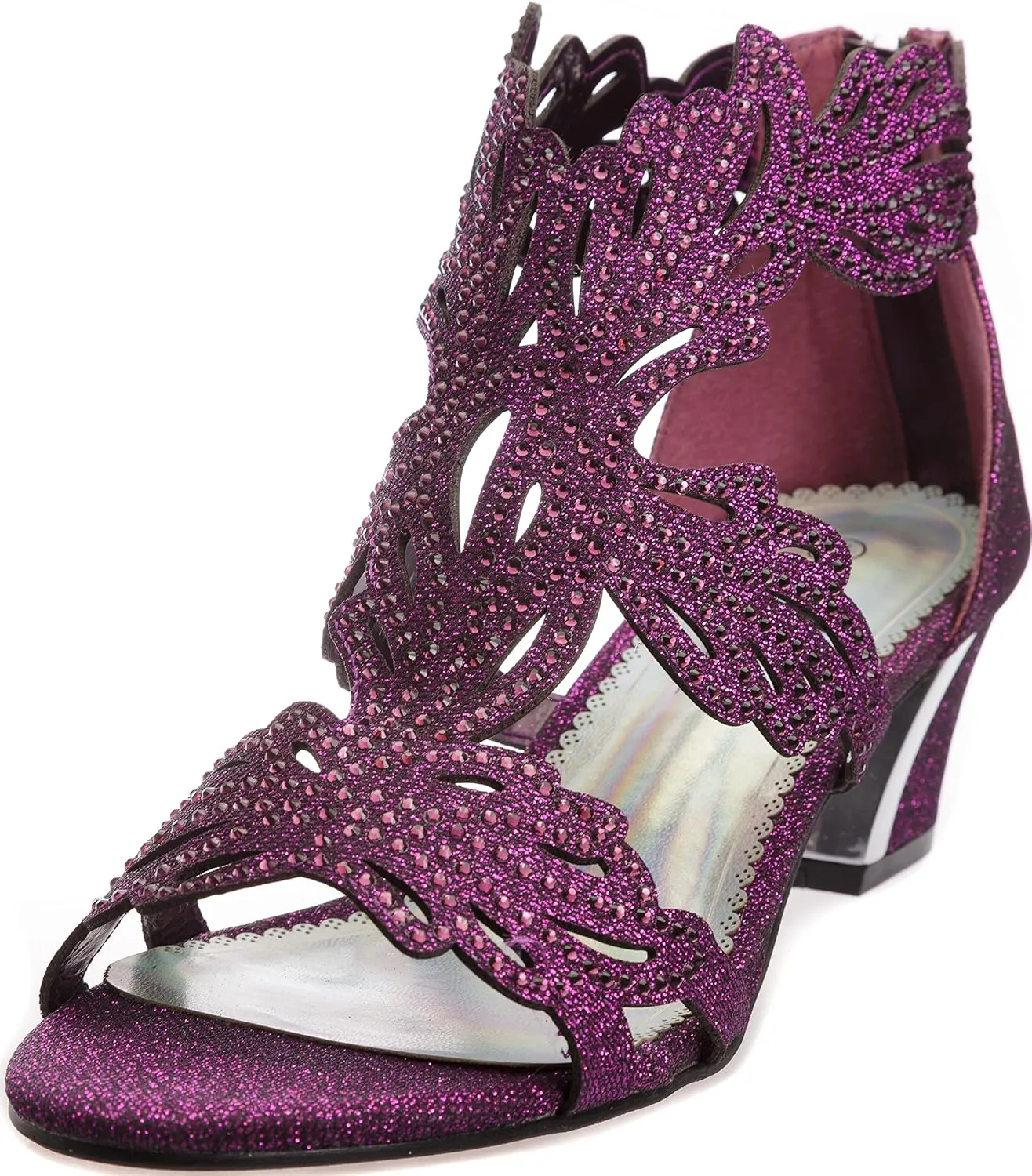 womens Heel Sandasl Sparkling Rhinestone Dress-Shoes lime03