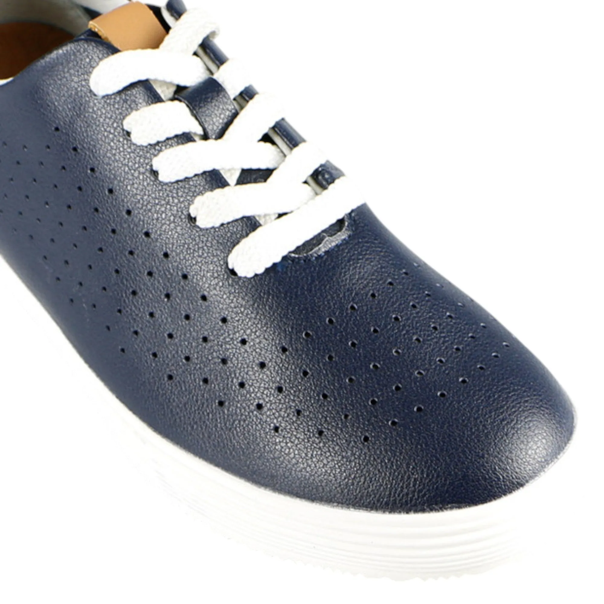 Womens Natural Comfort California Black Leather Sneaker Shoes